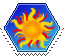 sun hexagonal stamp with a gradient border